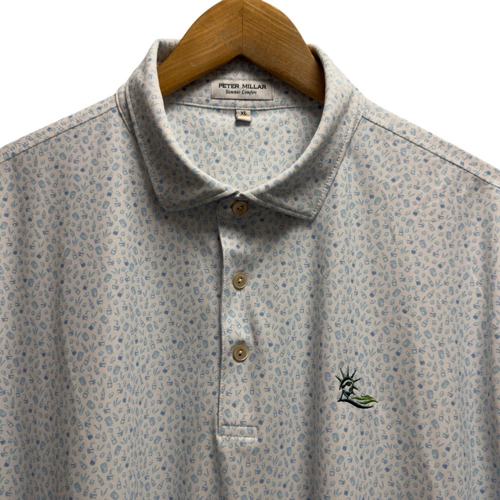 Peter Millar Summer Comfort Mens Sz XL Kentucky Derby Liberty National Golf Polo